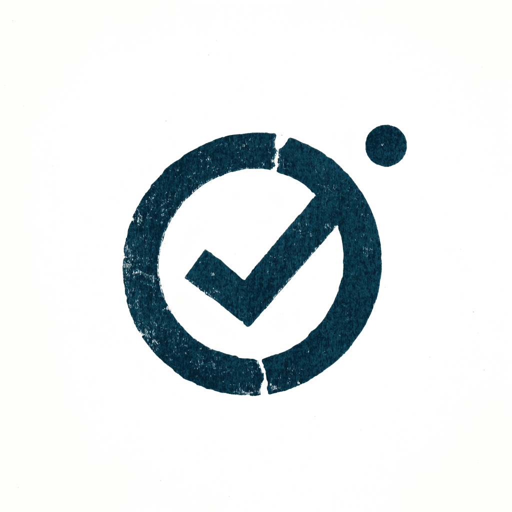 Hand-printed check stamp